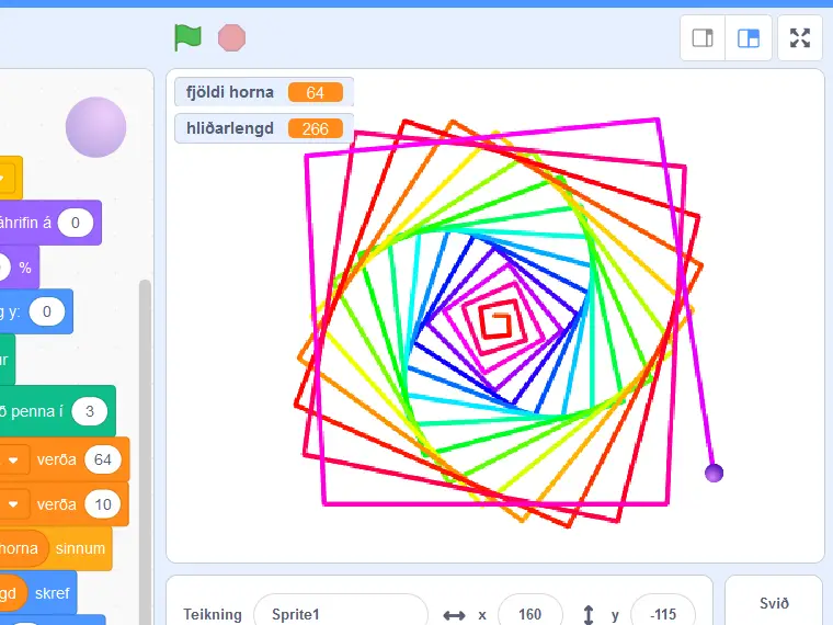 Frjáls sköpun með Scratch: mynstur 3